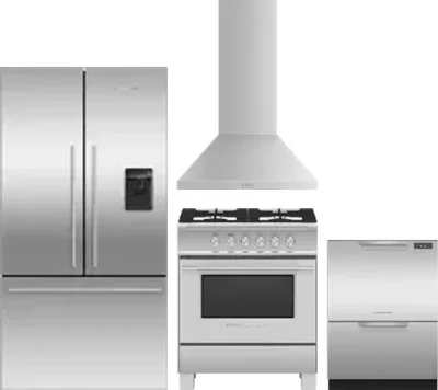 4 Piece Package Includes Refrigerator, Range, Hood And Dishwasher